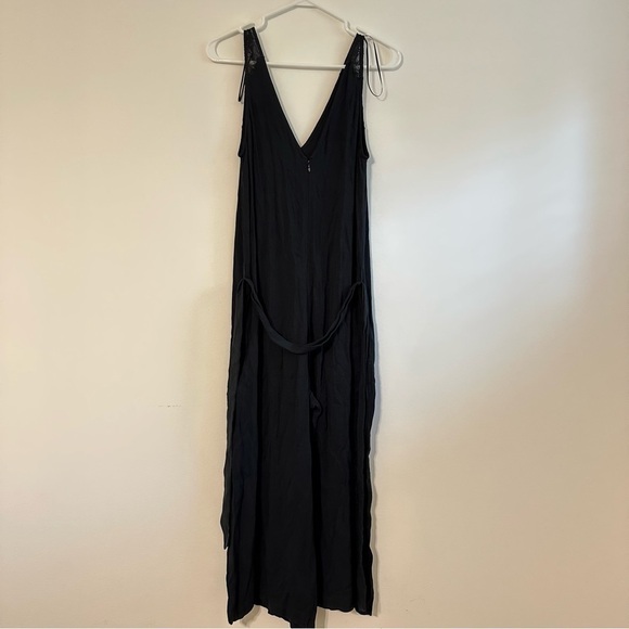 AllSaints black Cate wide leg jumpsuit size small 100% Rayon - Picture 6 of 15